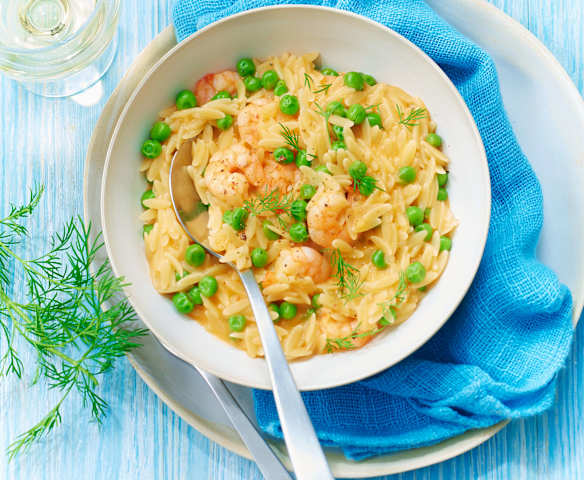 Risotto de petites pâtes aux crevettes