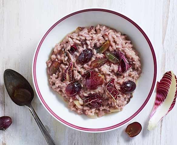 Risotto radicchio e uva Risotto radicchio e uva