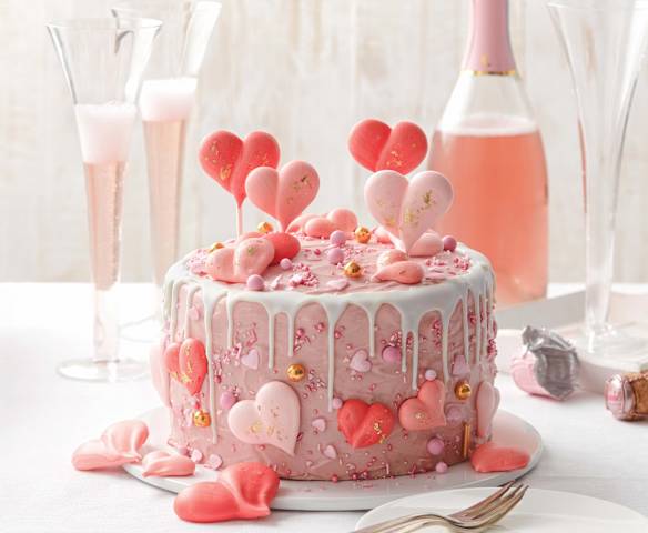 Rosa Prosecco-Torte mit Mascarponecreme