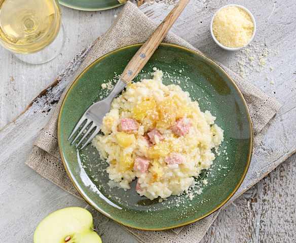 Apfel-Risotto mit gekochtem Schinken Apfel-Risotto mit gekochtem Schinken