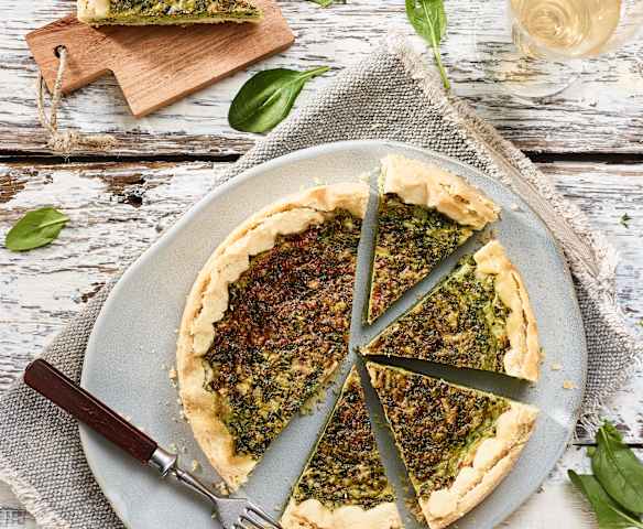 Špenátový quiche se žampióny