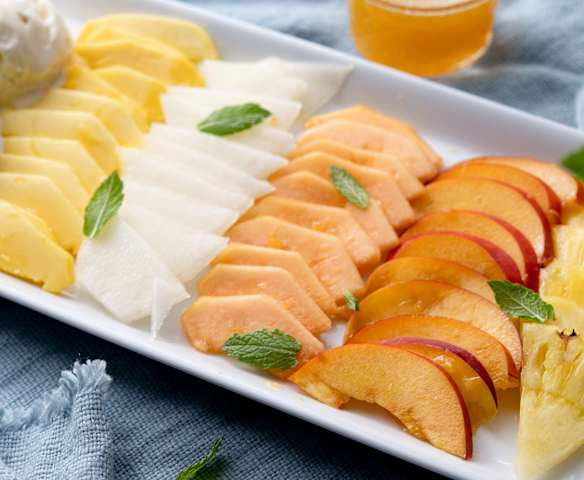 Sliced Fruit Salad with Citrus Dressing
