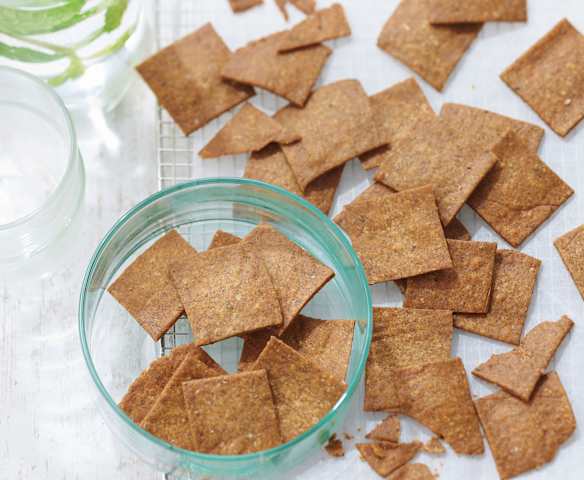 Crackers à la farine de lentilles vertes