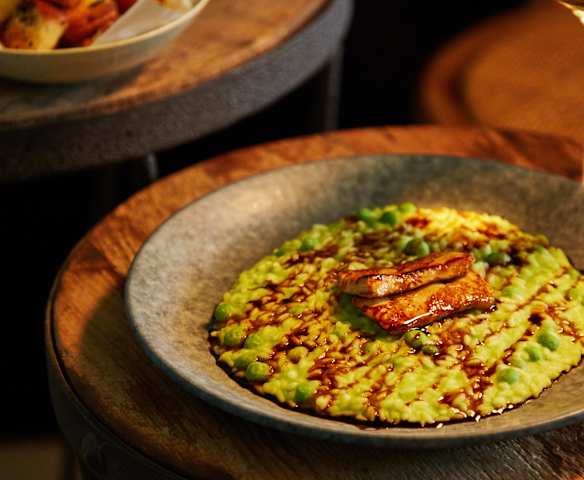 意式青豆泥烩饭配鹅肝