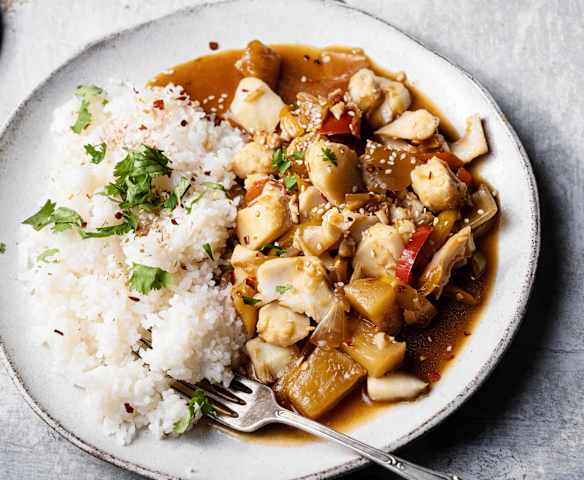 Poisson aigre-doux au riz