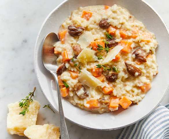 Risotto à la patate douce et aux châtaignes