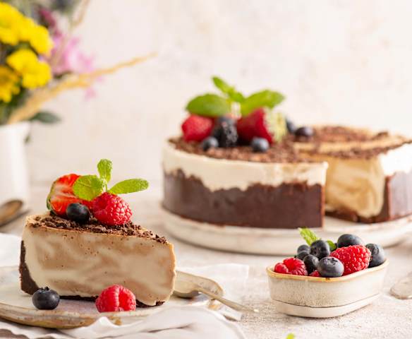 Jogurtowy sernik z kawą zbożową na zimno