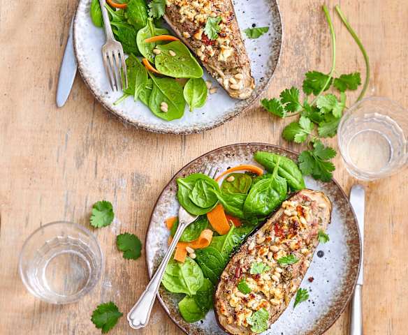 Aubergines farcies à l'agneau