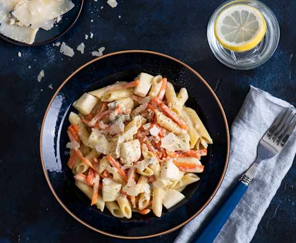 Penne cremose Gorgonzola e carote