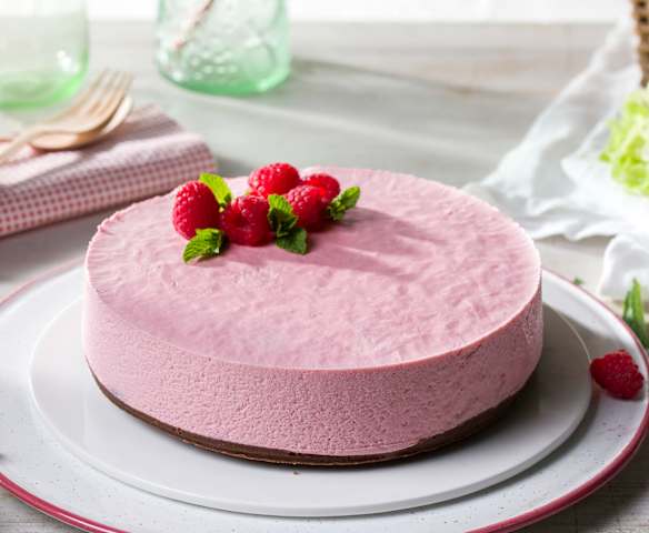 Tarta de frambuesas y chocolate