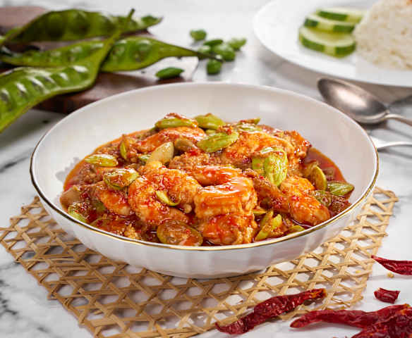 Sambal Udang Petai (Spicy Stinky Bean Prawns)