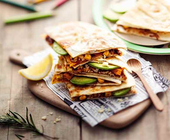 Baby-friendly Butternut and Kidney Bean Quesadillas