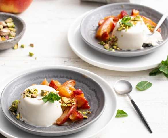 Panacota com pêssego Panacota com pêssego