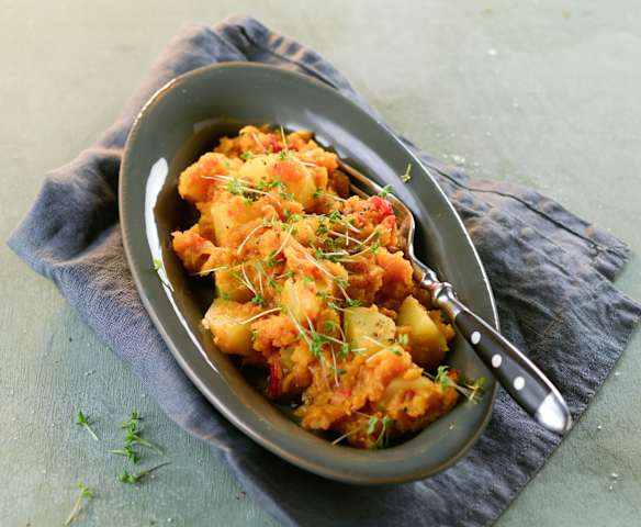 Kürbis-Paprika-Kraut mit Erdäpfeln