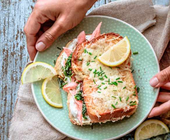 Croque-monsieur au saumon