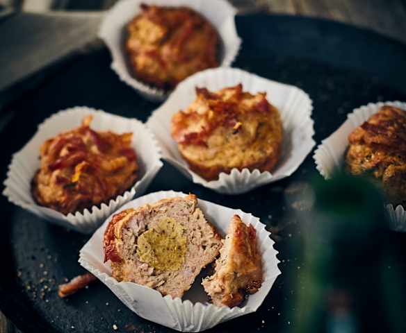 Gefüllte Leberkäse-Muffins