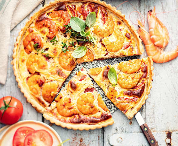 Quiche aux crevettes et tomates Quiche aux crevettes et tomates