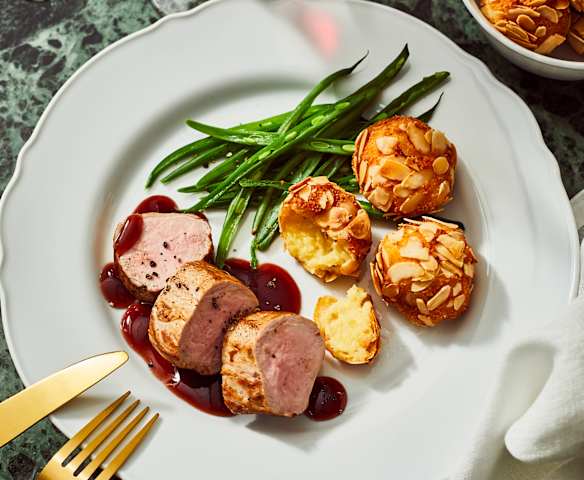 Kartoffelbällchen mit Mandelkruste