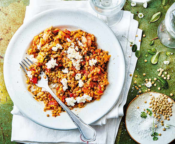 Salade de lentilles aux poivrons