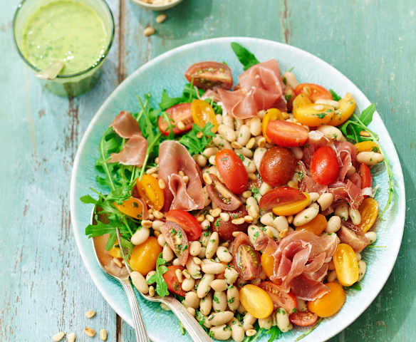 Salade de haricots blancs et tomates à l’italienne