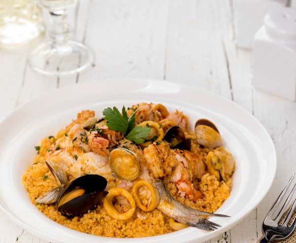 Cous cous di pesce alla trapanese Cous cous di pesce alla trapanese