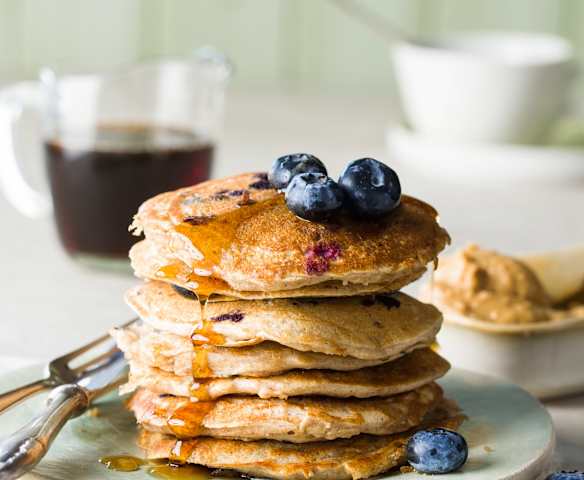 Tortitas de avena y arándanos
