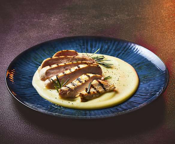 Petto di pollo alla griglia con purè di patate