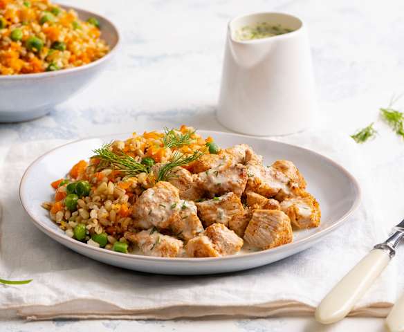 Indyk z warzywną kaszą