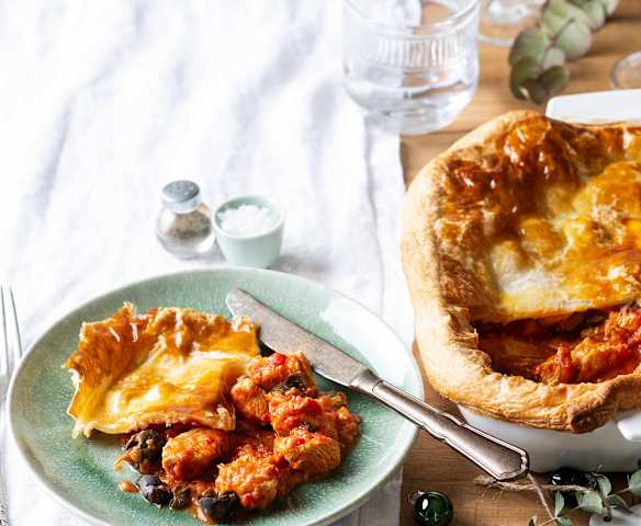 Pastel de pollo al estilo mediterráneo