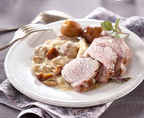 Filet mignon con porcini e castagne