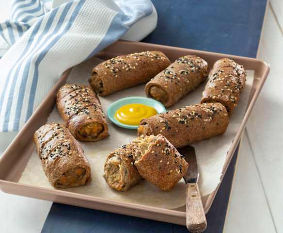 Seeded sausage rolls