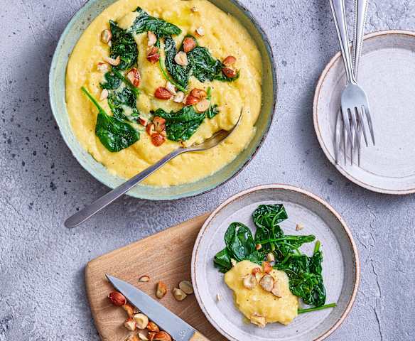 Polenta crémeuse aux épinards