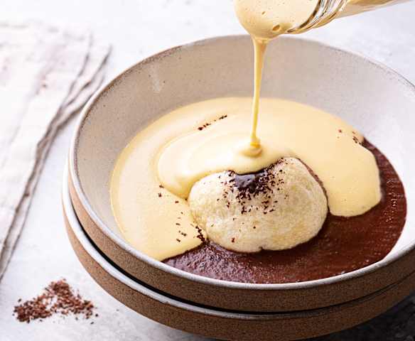 Canederli dolci, salsa alle prugne e zabaione (Bimby Friend)