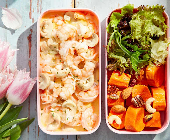 蒜香奶油蘑菇虾便当