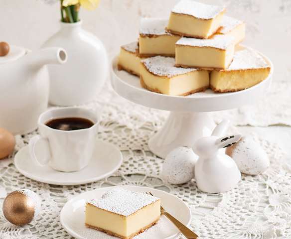 Puszysty sernik z mlekiem w proszku