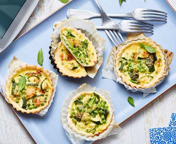 Tartelette petits pois, courgette et menthe Tartelette petits pois, courgette et menthe