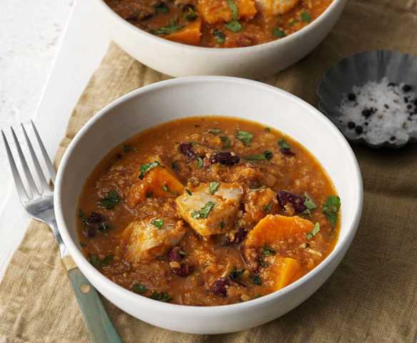 Red bean chicken and sweet potato stew