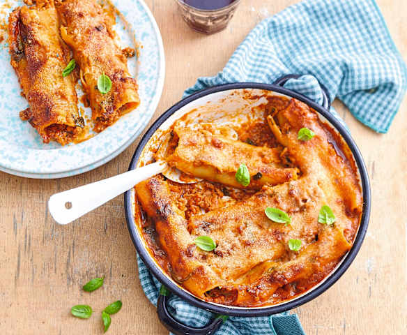 Cannelloni à la sauce bolognaise et aux épinards