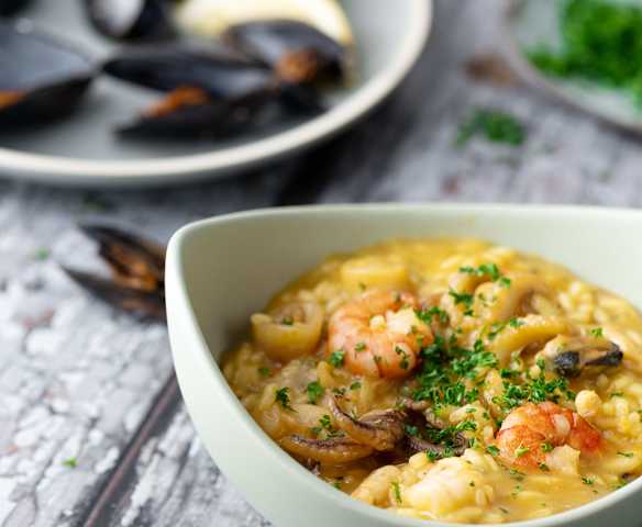 Risotto aux fruits de mer sans lactose