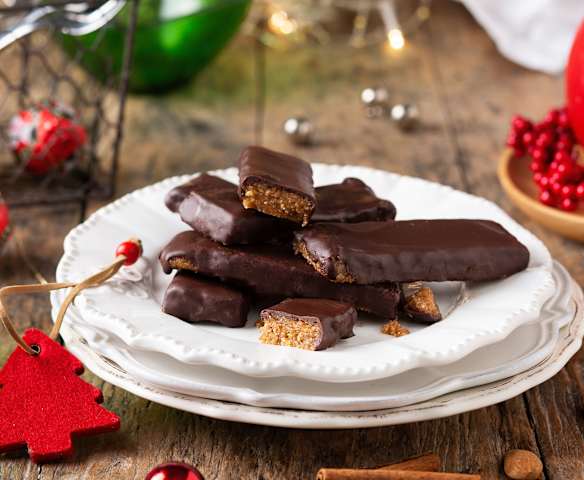 Barritas de turrón y chocolate