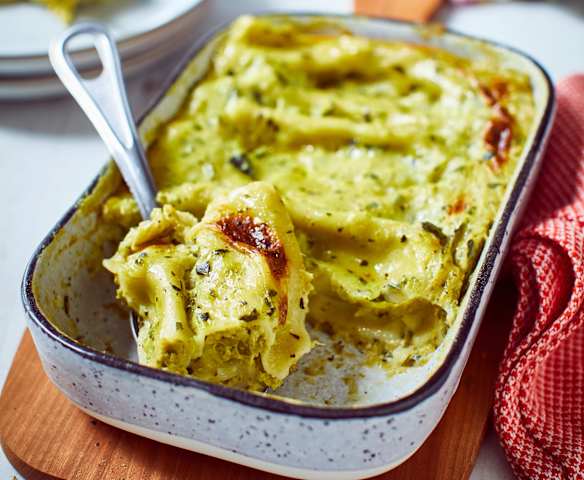 Gratinierte Cannelloni mit Erbsen-Füllung Gratinierte Cannelloni mit Erbsen-Füllung