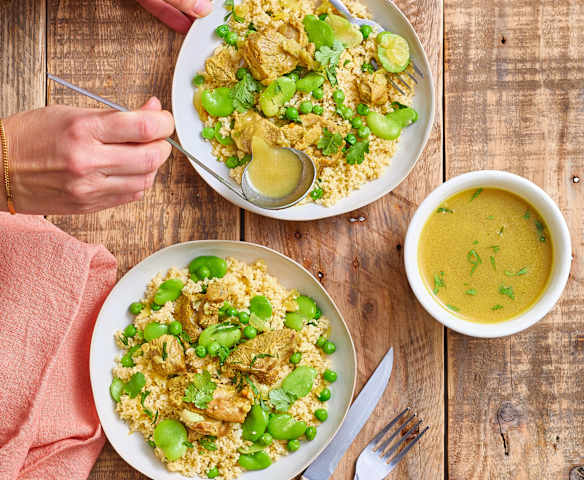 Couscous d'agneau aux légumes verts