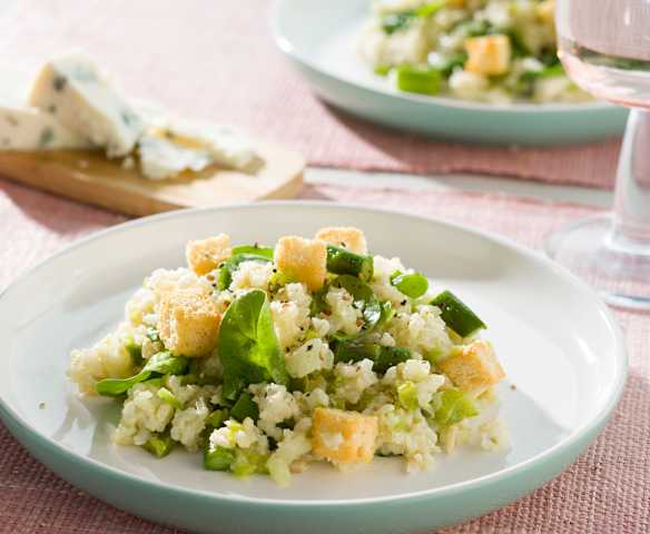 Arroz integral con espinacas frescas