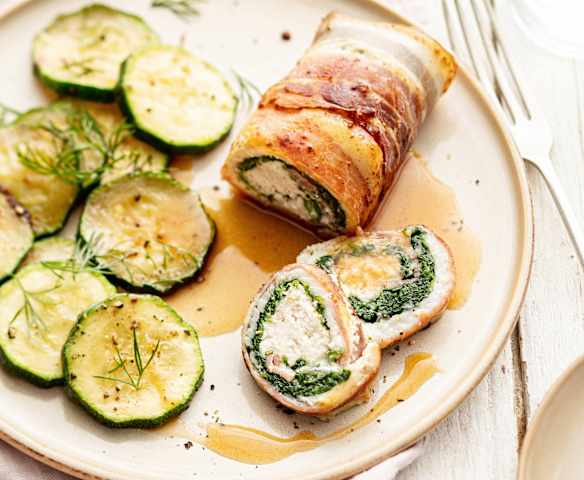 Paupiette de sole aux épinards et au lard