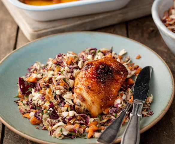 Sweet chilli-kyckling med kålsallad