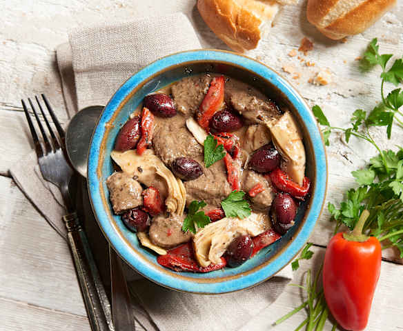 Slow Cooked Beef and Artichokes