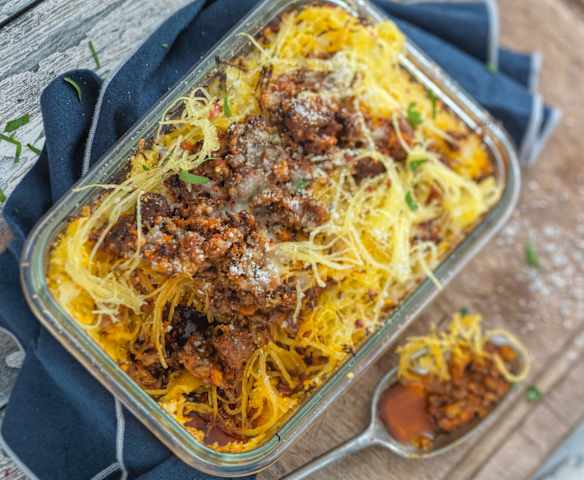 Gratin de courge spaghetti à la merguez