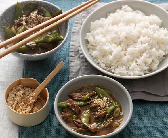 Rindfleisch Teriyaki mit Reis Rindfleisch Teriyaki mit Reis