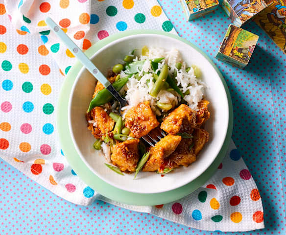 Masala Chicken mit Gemüsereis und Hühnersüppchen