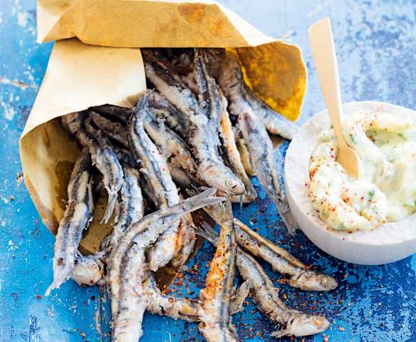 Friture d'anchois, sauce tartare